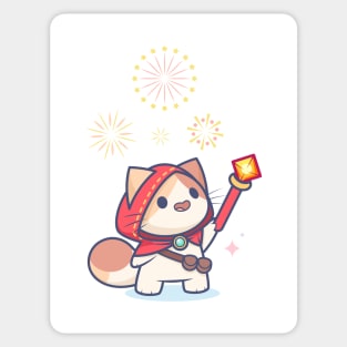 Tiny Fire Mage Kitty Sticker